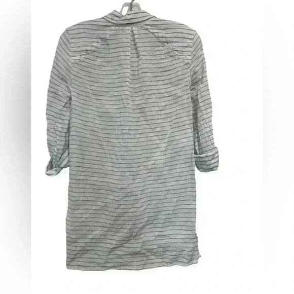 ALICE & OLIVIA Otis Stiped button up roll Cuffs long sleeve shirt Women's Sz S/P - Picture 6 of 9